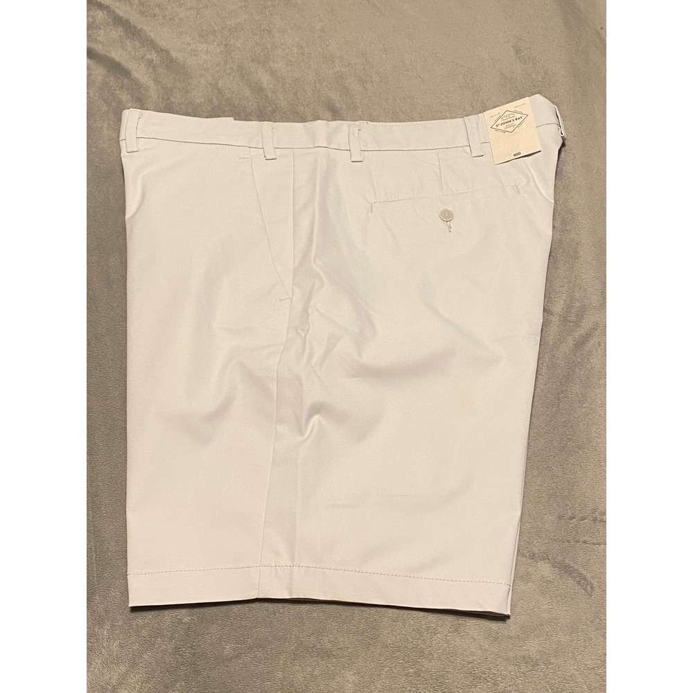St Johns Bay Mens Flat Front Shorts Glacier Gray Size 46 New With Tags 2337-8